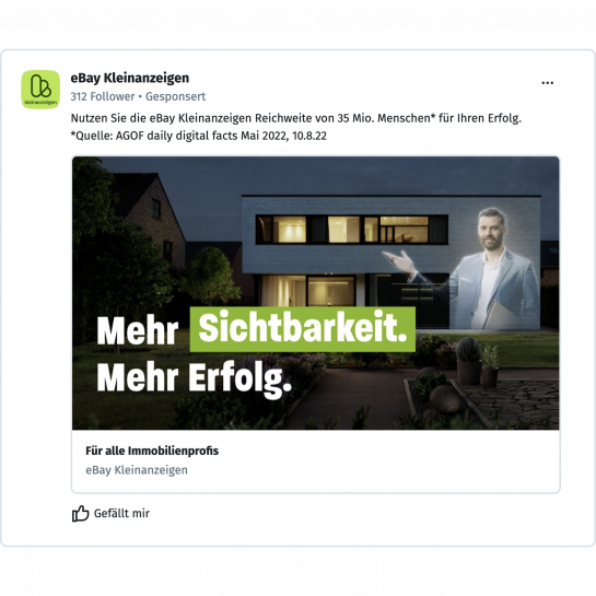 Zu sehen ist eine Ad von Ebay Kleinanzeigen