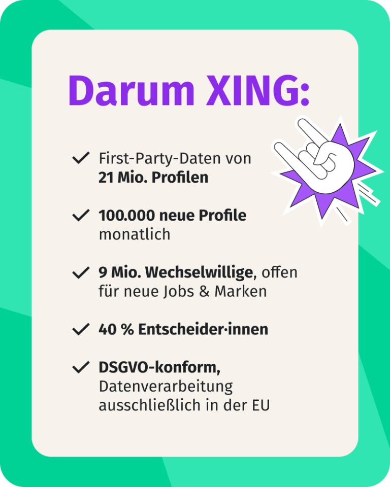 Darum XING, die wichtigsten KPIs auf einen Blick