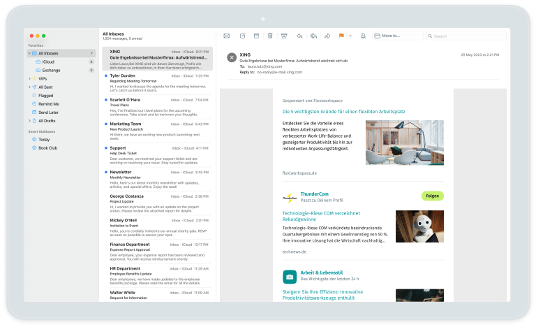 XMS XING Content Ads Mockup Desktop